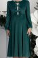 Tmavě zelená šaty samet přes koleno zvonový skleník 5 - StarShinerS.cz