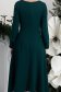 Rochie din stofa elastica verde-inchis midi in clos cu brosa florala si buzunare laterale 6 - StarShinerS.ro