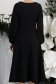 Rochie din stofa elastica neagra midi in clos cu brosa florala si buzunare laterale 6 - StarShinerS.ro