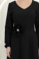 Rochie din stofa elastica neagra midi in clos cu brosa in forma de floare cu buzunare 5 - StarShinerS.ro