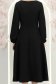 Rochie din stofa elastica neagra midi in clos cu brosa in forma de floare cu buzunare 6 - StarShinerS.ro