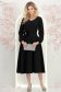 Rochie din stofa elastica neagra midi in clos cu brosa in forma de floare cu buzunare 4 - StarShinerS.ro