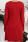 Rochie din tricot fin rosie scurta cu un croi drept si fundita frontala din aplicatii stralucitoare 6 - StarShinerS.ro