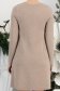 Rochie din tricot fin bej scurta cu un croi drept si fundita frontala din aplicatii stralucitoare 6 - StarShinerS.ro