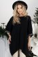 Bluza din tricot fin neagra cu maneci trei-sferturi si croi larg cu aplicatii stralucitoare 1 - StarShinerS.ro