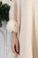 Bluza din tricot fin crem cu maneci trei-sferturi si croi larg cu insertii de blana ecologica 4 - StarShinerS.ro