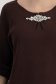 Rochie din tricot fin maro pana la genunchi cu croi larg si accesoriu cu pietre strass 4 - StarShinerS.ro