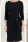 Rochie modal neagra midi cu un croi drept cu maneci trei-sferturi - StarShinerS 5 - StarShinerS.ro