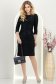Rochie modal neagra midi cu un croi drept cu maneci trei-sferturi - StarShinerS 3 - StarShinerS.ro