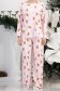 Pijama pufoasa din viscoza roz imprimata festiv cu un croi larg si elastic in talie 5 - StarShinerS.ro