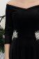 Rochie din catifea neagra midi in clos cu aplicatii stralucitoare laterale- StarShinerS 4 - StarShinerS.ro
