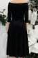 Rochie din catifea neagra midi in clos cu aplicatii stralucitoare laterale- StarShinerS 6 - StarShinerS.ro