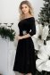 Rochie din catifea neagra midi in clos cu aplicatii stralucitoare laterale- StarShinerS 2 - StarShinerS.ro