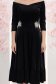 Rochie din catifea neagra midi in clos cu aplicatii stralucitoare laterale- StarShinerS 3 - StarShinerS.ro