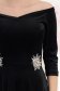 Rochie din catifea neagra midi in clos cu aplicatii stralucitoare laterale- StarShinerS 4 - StarShinerS.ro