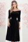 Rochie din catifea neagra midi in clos cu aplicatii stralucitoare laterale- StarShinerS 1 - StarShinerS.ro