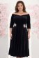 Rochie din catifea neagra midi in clos cu aplicatii stralucitoare laterale- StarShinerS 1 - StarShinerS.ro