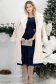 Rochie din catifea bleumarin midi in clos cu aplicatii stralucitoare laterale- StarShinerS 3 - StarShinerS.ro