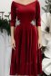 Rochie din catifea visinie midi in clos cu aplicatii stralucitoare laterale- StarShinerS 7 - StarShinerS.ro