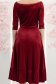 Rochie din catifea visinie midi in clos cu aplicatii stralucitoare laterale- StarShinerS 7 - StarShinerS.ro
