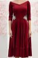 Rochie din catifea visinie midi in clos cu aplicatii stralucitoare laterale- StarShinerS 6 - StarShinerS.ro