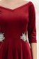 Rochie din catifea visinie midi in clos cu aplicatii stralucitoare laterale- StarShinerS 5 - StarShinerS.ro
