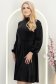 Rochie din catifea neagra până la genunchi in clos cu elastic in talie - StarShinerS 2 - StarShinerS.ro