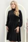 Rochie din catifea neagra până la genunchi in clos cu elastic in talie - StarShinerS 1 - StarShinerS.ro