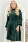 Rochie din catifea verde până la genunchi in clos cu elastic in talie - StarShinerS 1 - StarShinerS.ro
