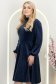 Rochie din catifea bleumarin până la genunchi in clos cu elastic in talie - StarShinerS 2 - StarShinerS.ro