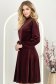 Rochie din catifea visinie până la genunchi in clos cu elastic in talie - StarShinerS 2 - StarShinerS.ro