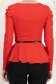Bluza rosie din material elastic mulata cu accesoriu tip curea si peplum 6 - StarShinerS.ro