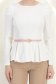 Bluza alba din material elastic mulata cu accesoriu tip curea si peplum 7 - StarShinerS.ro