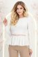 Bluza alba din material elastic mulata cu accesoriu tip curea si peplum 2 - StarShinerS.ro