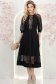 Rochie din stofa neagra midi in clos cu aplicatii de dantela - StarShinerS 4 - StarShinerS.ro