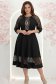 Rochie din stofa neagra midi in clos cu aplicatii de dantela - StarShinerS 4 - StarShinerS.ro