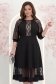 Rochie din stofa neagra midi in clos cu aplicatii de dantela - StarShinerS 2 - StarShinerS.ro