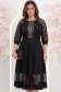 Rochie din stofa neagra midi in clos cu aplicatii de dantela - StarShinerS 3 - StarShinerS.ro