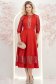 Rochie din stofa rosie midi in clos cu aplicatii de dantela - StarShinerS 4 - StarShinerS.ro