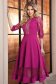 Rochie din stofa zmeura midi in clos cu aplicatii de dantela - StarShinerS 1 - StarShinerS.ro