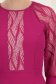 Rochie din stofa zmeura midi in clos cu aplicatii de dantela - StarShinerS 5 - StarShinerS.ro