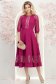 Rochie din stofa zmeura midi in clos cu aplicatii de dantela - StarShinerS 4 - StarShinerS.ro