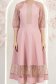 Rochie din stofa roz pudra midi in clos cu aplicatii de dantela - StarShinerS 5 - StarShinerS.ro