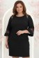 Rochie din stofa neagra scurta cu un croi larg si aplicatii de dantela - StarShinerS 1 - StarShinerS.ro