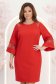 Rochie din stofa rosie scurta cu un croi larg si aplicatii de dantela - StarShinerS 1 - StarShinerS.ro