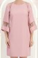 Rochie din stofa roz pudra scurta cu un croi larg si aplicatii de dantela - StarShinerS 7 - StarShinerS.ro