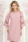 Rochie din stofa roz pudra scurta cu un croi larg si aplicatii de dantela - StarShinerS 5 - StarShinerS.ro