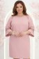 Rochie din stofa roz pudra scurta cu un croi larg si aplicatii de dantela - StarShinerS 1 - StarShinerS.ro