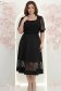 Bluza din crep neagra mulata cu maneci trei-sferturi din dantela - StarShinerS 2 - StarShinerS.ro