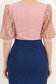Bluza din crep roz pudra mulata cu maneci trei-sferturi din dantela - StarShinerS 5 - StarShinerS.ro